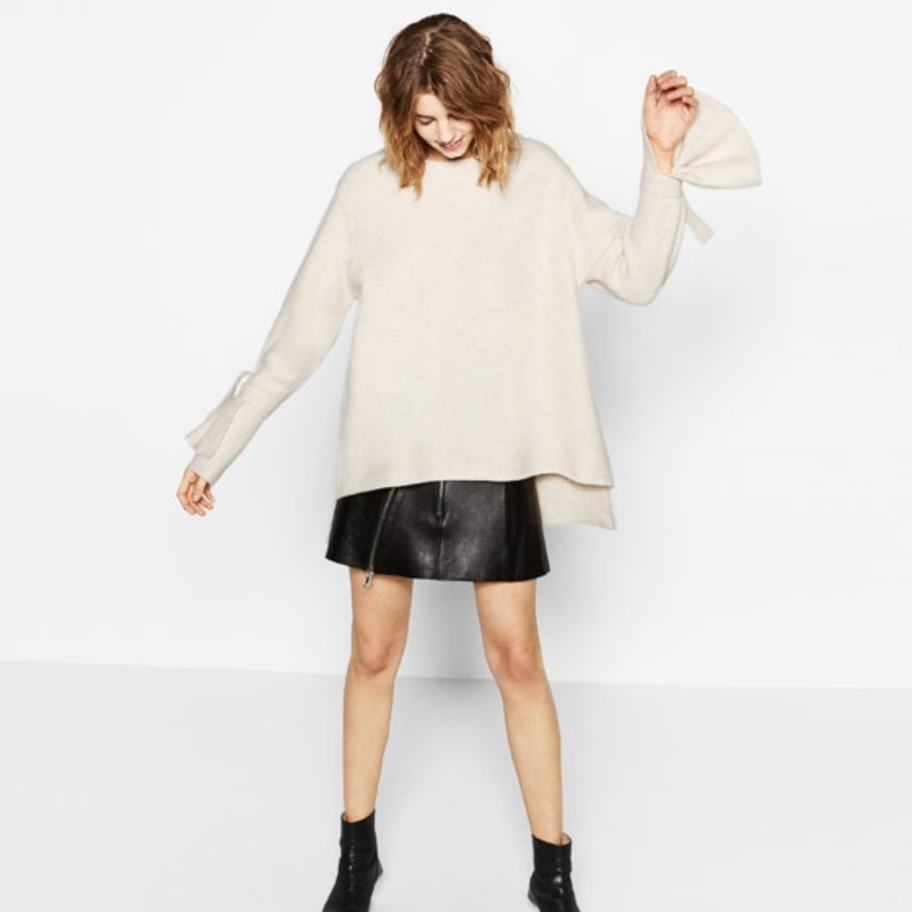 Zara Tie Sleeves Sweater - Picture 2 of 6